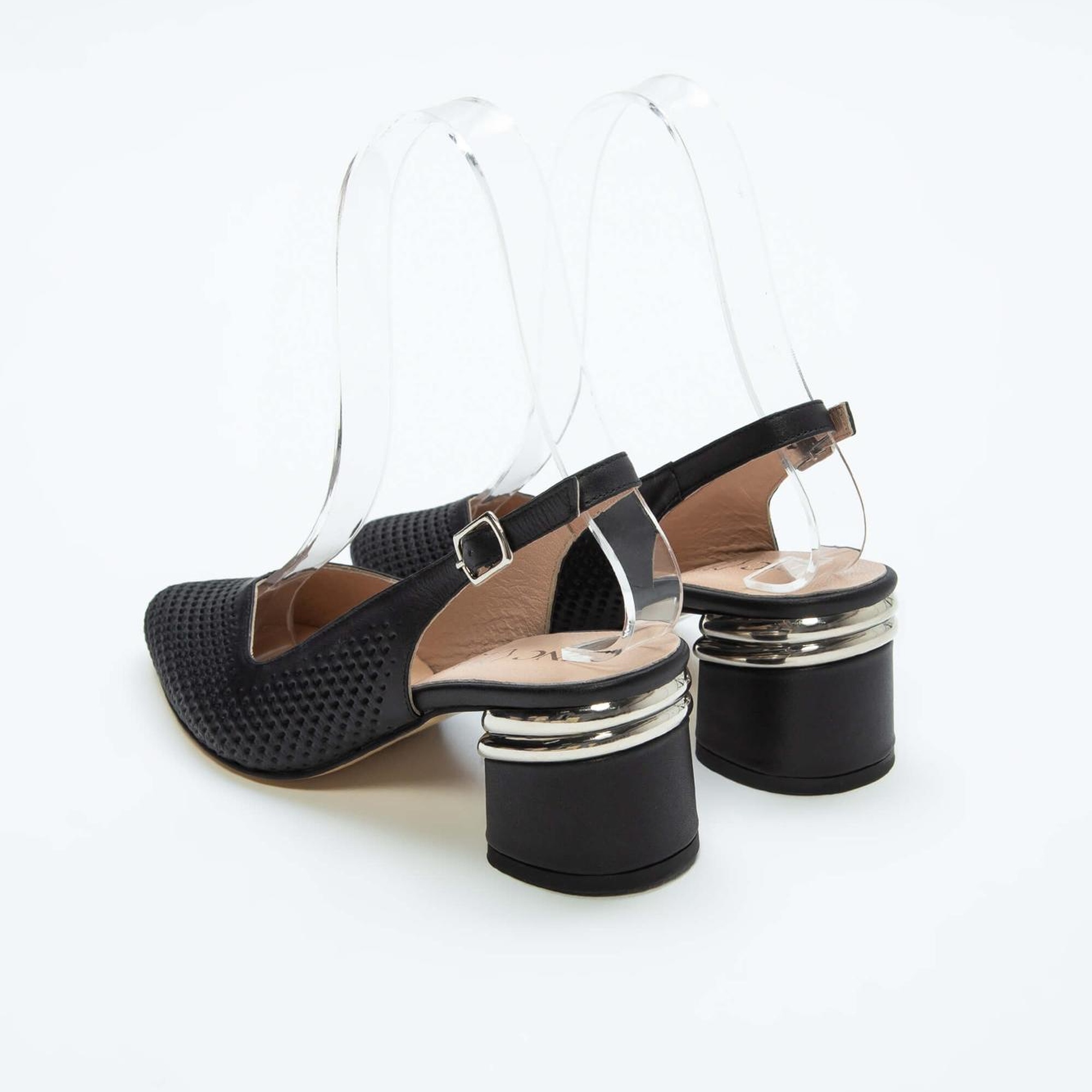 Tamer Tanca Kadın Hakiki Deri Siyah Deri Topuklu Ayakkabı