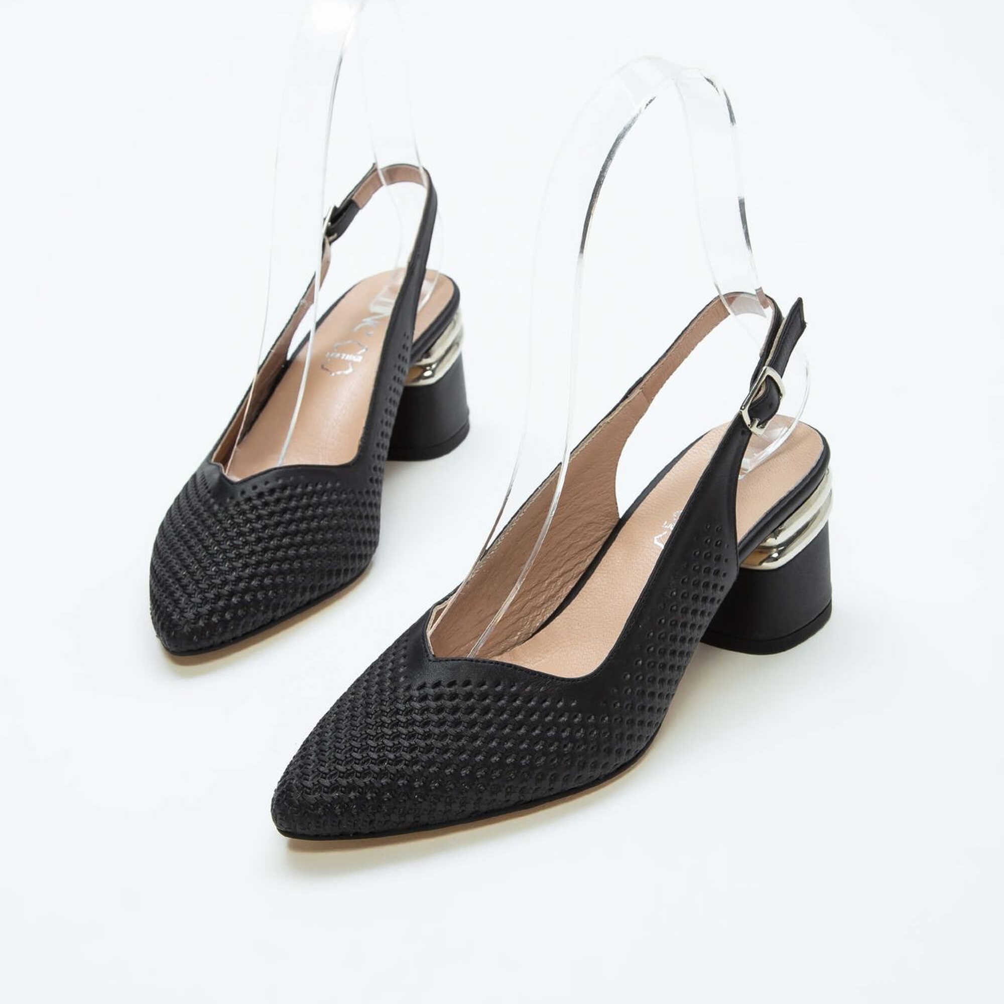 Tamer Tanca Kadın Hakiki Deri Siyah Deri Topuklu Ayakkabı