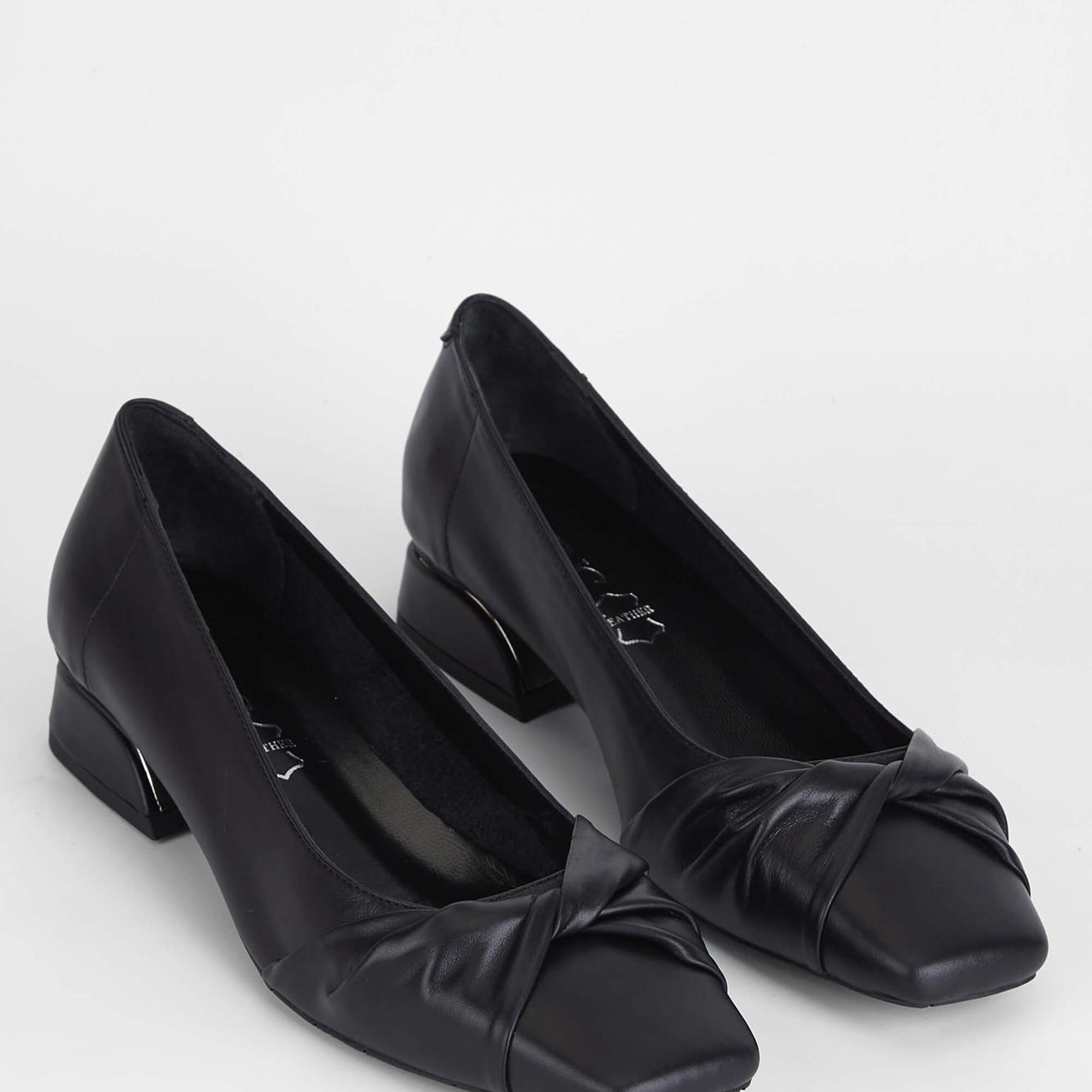 Tamer Tanca Kadın Hakiki Deri Siyah Deri Topuklu Ayakkabı