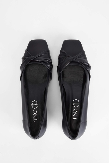  Tamer Tanca Kadın Hakiki Deri Siyah Deri Topuklu Ayakkabı