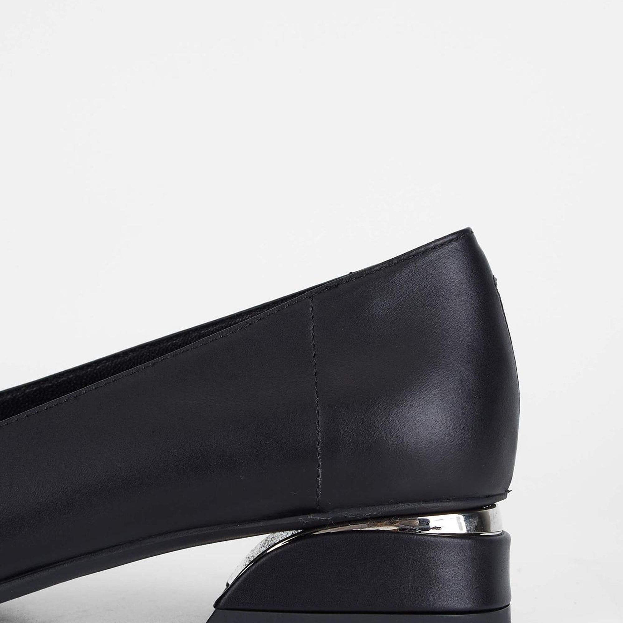 Tamer Tanca Kadın Hakiki Deri Siyah Deri Topuklu Ayakkabı