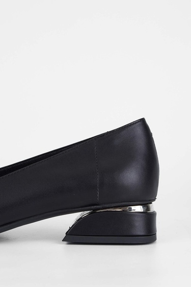  Tamer Tanca Kadın Hakiki Deri Siyah Deri Topuklu Ayakkabı