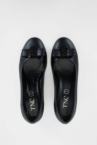  Tamer Tanca Kadın Hakiki Deri Siyah Deri Topuklu Ayakkabı