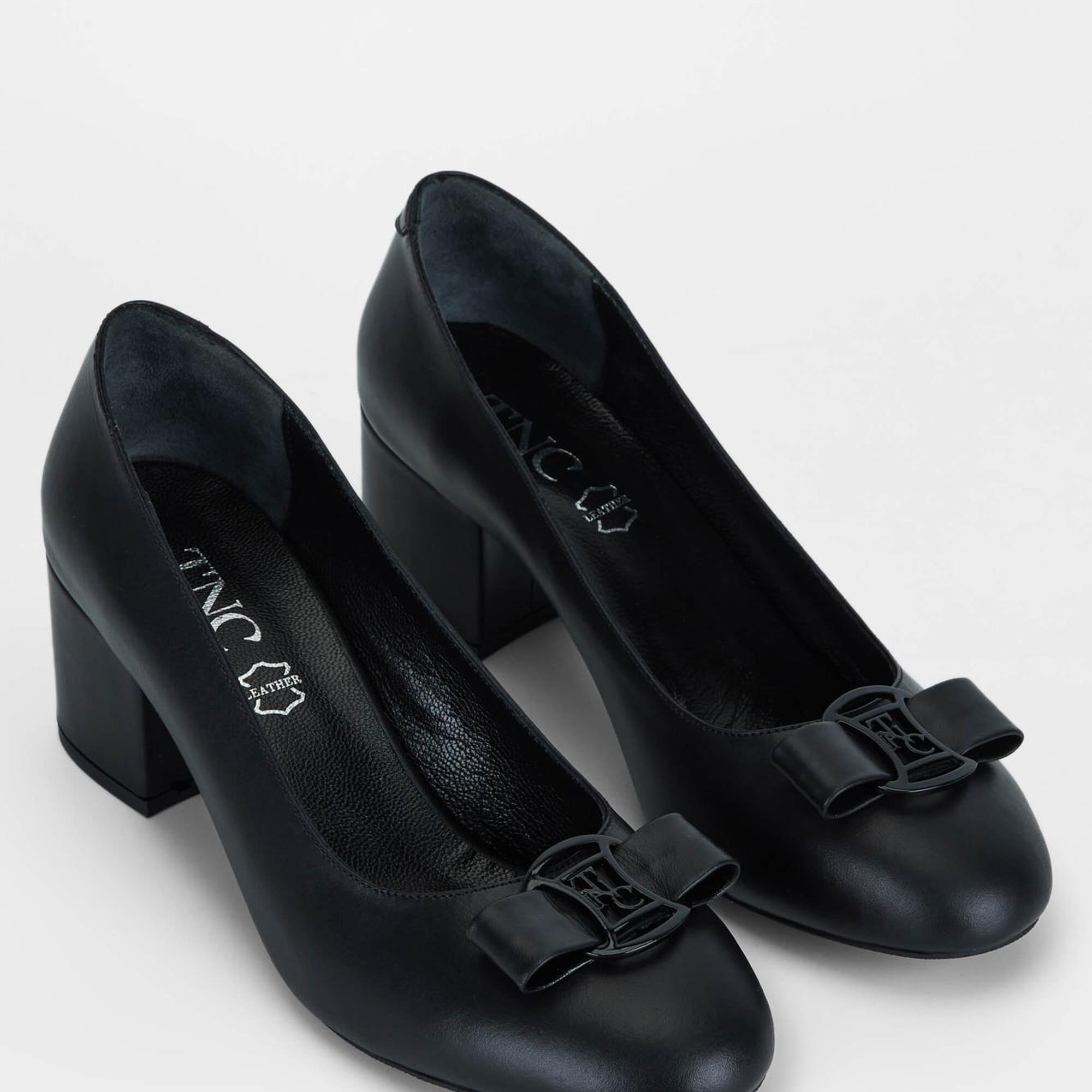 Tamer Tanca Kadın Hakiki Deri Siyah Deri Topuklu Ayakkabı