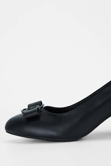  Tamer Tanca Kadın Hakiki Deri Siyah Deri Topuklu Ayakkabı