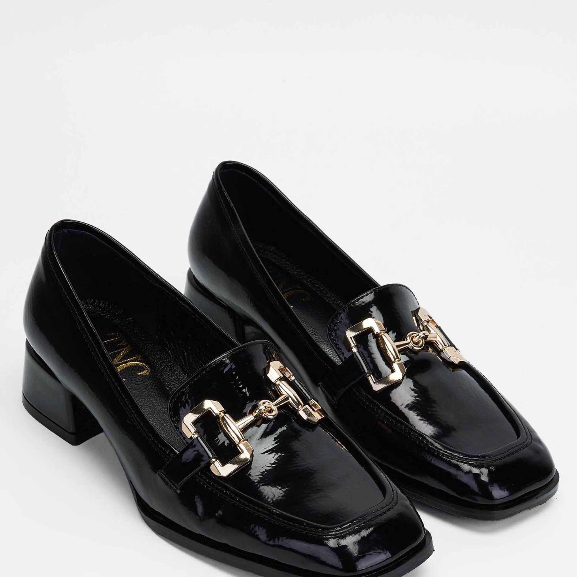 Tamer Tanca Kadın Vegan Siyah Rugan Topuklu Ayakkabı