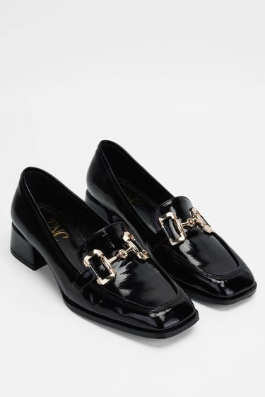  Tamer Tanca Kadın Vegan Siyah Rugan Topuklu Ayakkabı