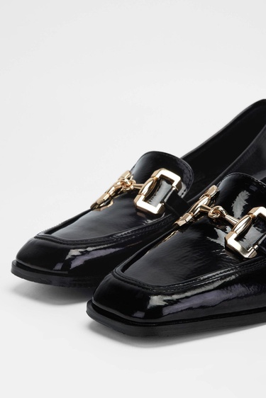  Tamer Tanca Kadın Vegan Siyah Rugan Topuklu Ayakkabı