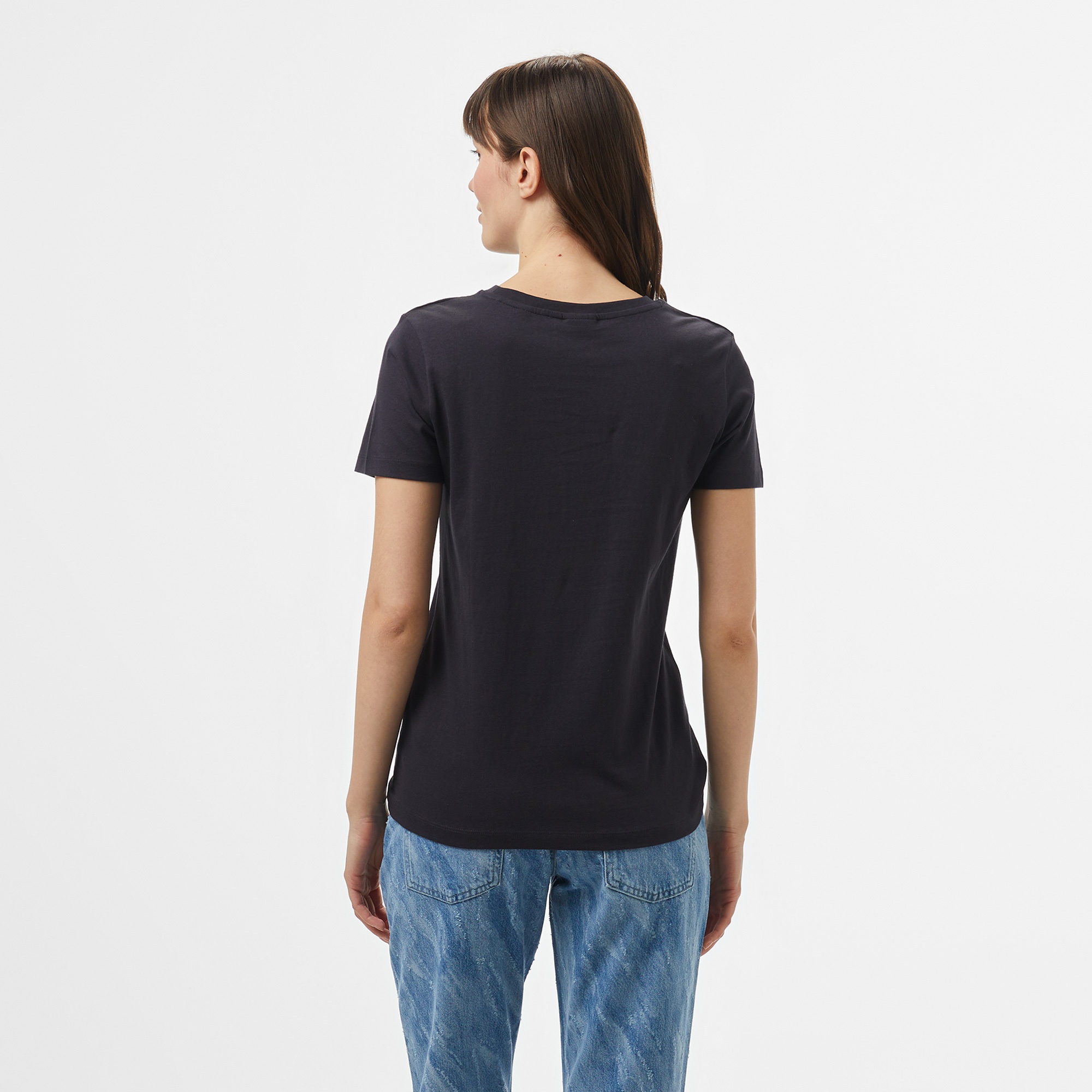 Guess Adele Organic Cotton Kadın Antrasit T-Shirt