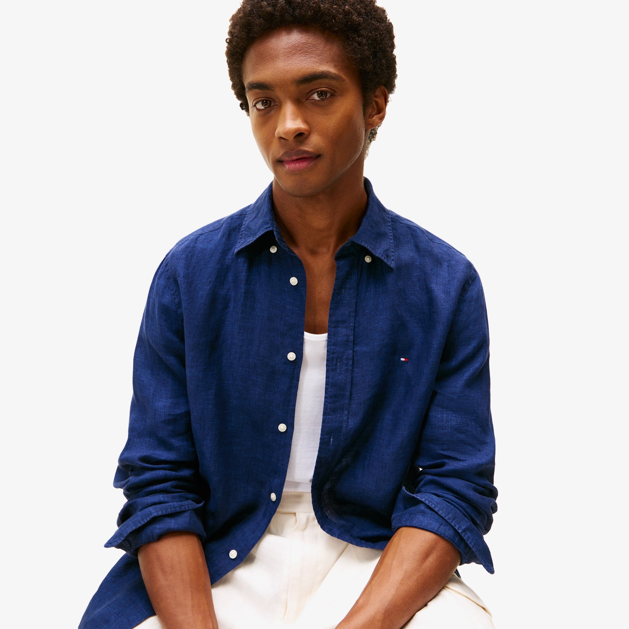 Tommy Hilfiger Pigment Erkek Lacivert Gömlek