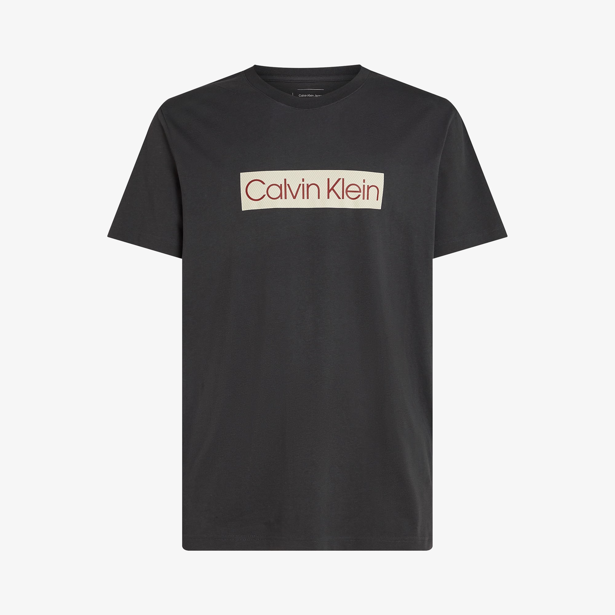 Calvin Klein Label Print Erkek Siyah T-Shirt