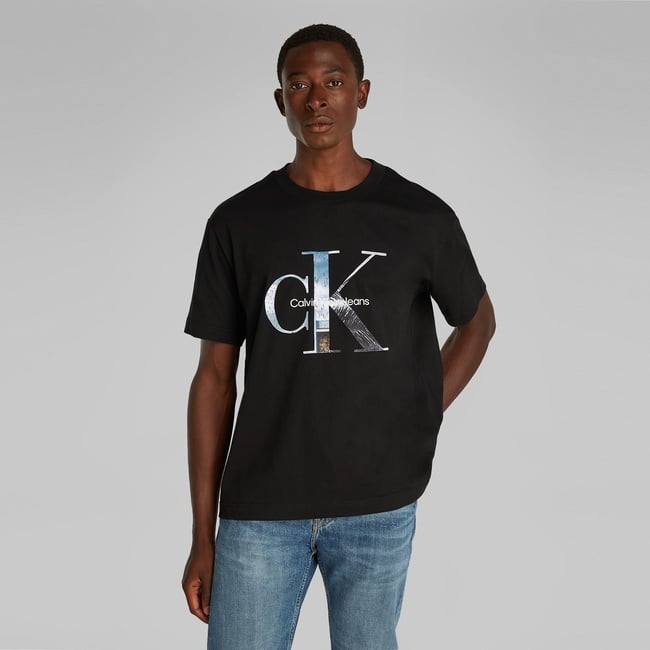  Calvin Klein Photo Monogram Erkek Siyah T-Shirt