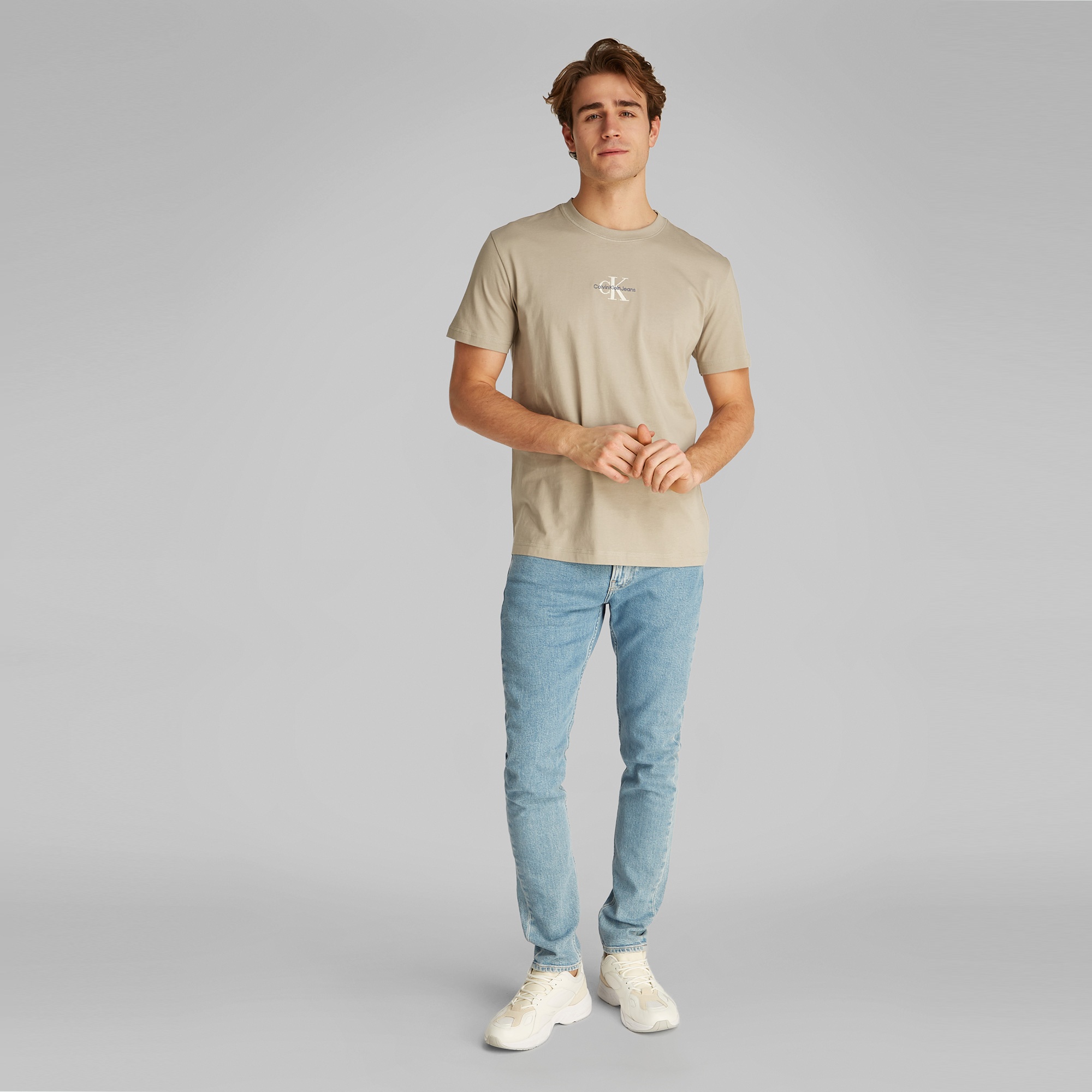 Calvin Klein Monologo Erkek Bej T-Shirt