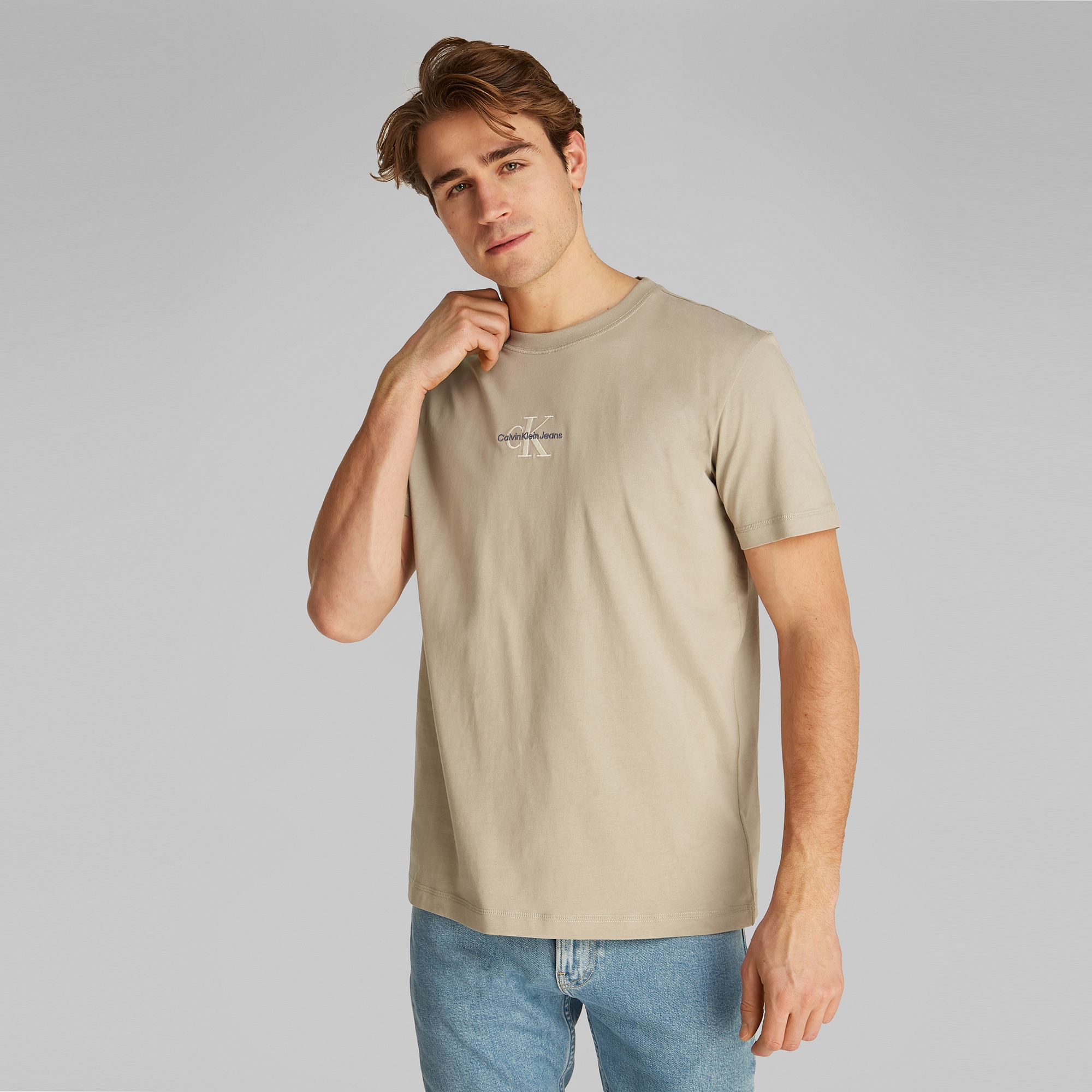 Calvin Klein Monologo Erkek Bej T-Shirt