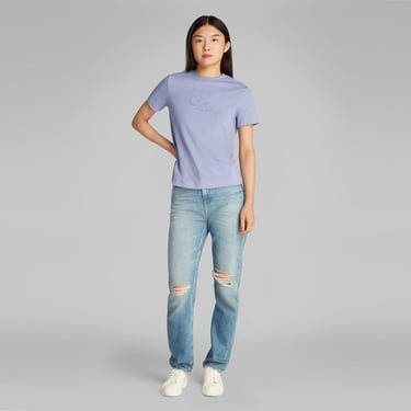  Calvin Klein Regular Kadın Mor T-Shirt