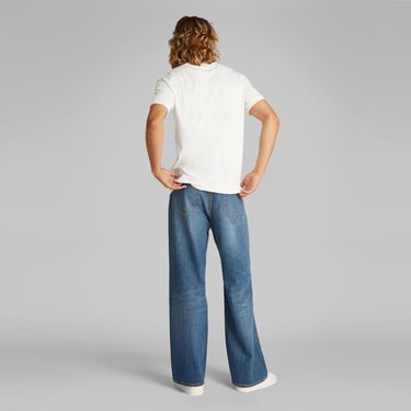  Calvin Klein Label Print Erkek Beyaz T-Shirt