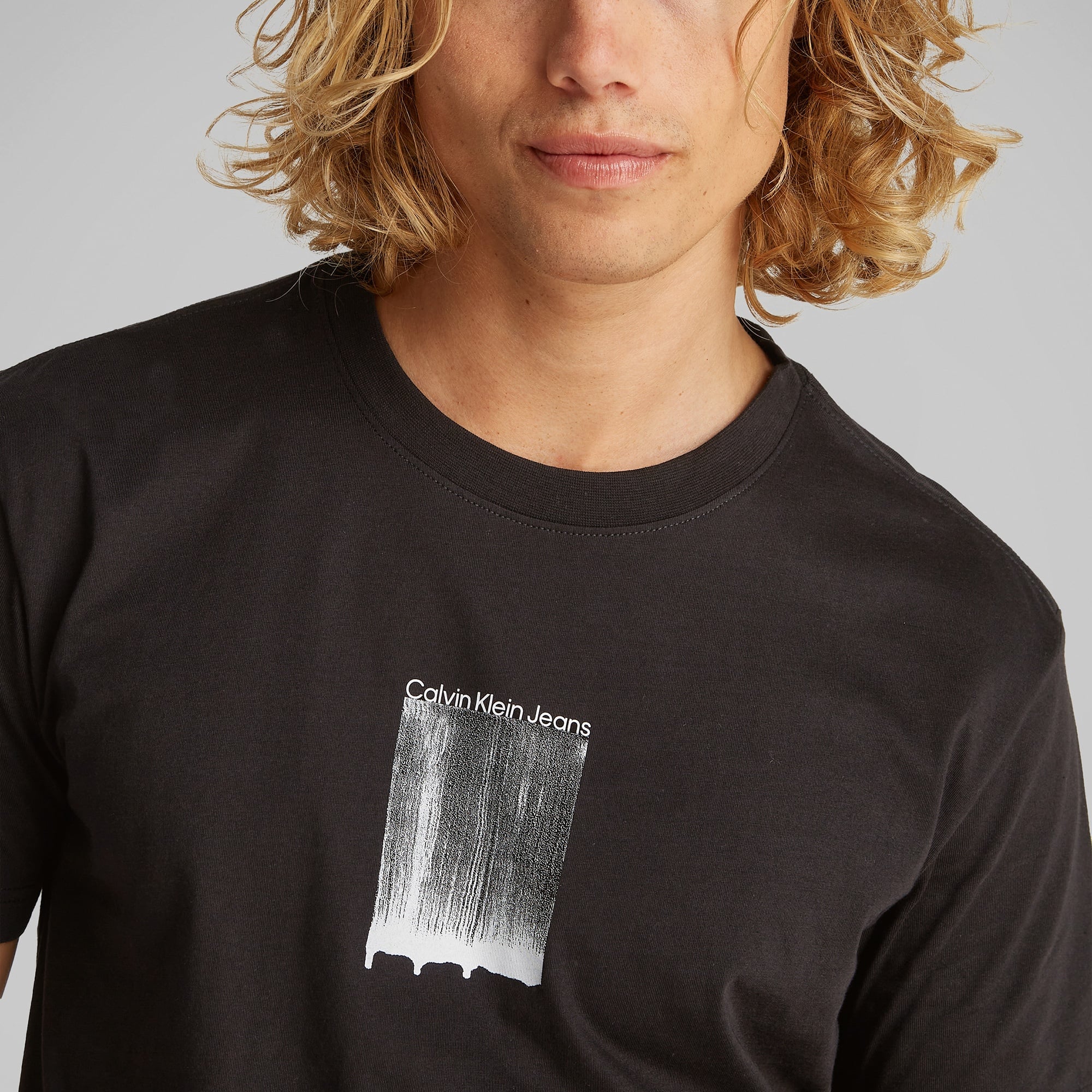 Calvin Klein Brush Stroke Graphic Erkek Siyah T-Shirt