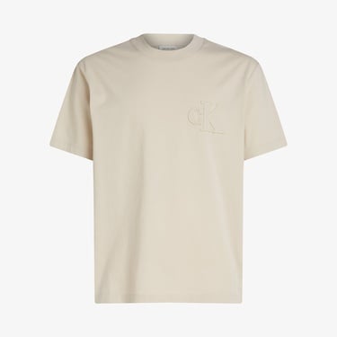  Calvin Klein Applique Erkek Bej T-Shirt