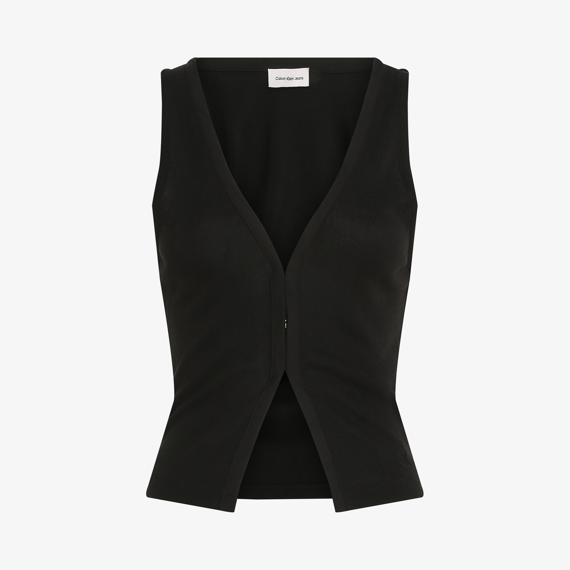 Calvin Klein Cardigan Kadın Siyah Kolsuz T-Shirt