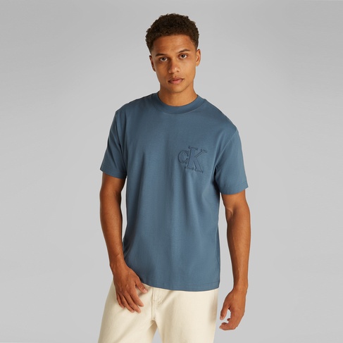  Calvin Klein Applique Erkek Mavi T-Shirt