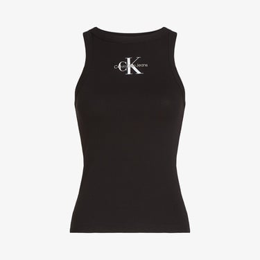  Calvin Klein Monologo Tank Kadın Siyah Kolsuz T-Shirt