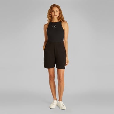  Calvin Klein Monologo Tank Kadın Siyah Kolsuz T-Shirt
