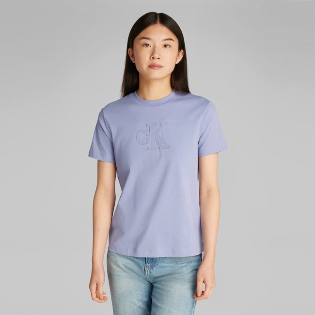  Calvin Klein Regular Kadın Mor T-Shirt