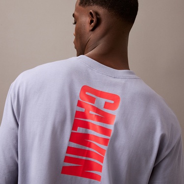  Calvin Klein 16S Relax Logo Erkek Mavi T-Shirt