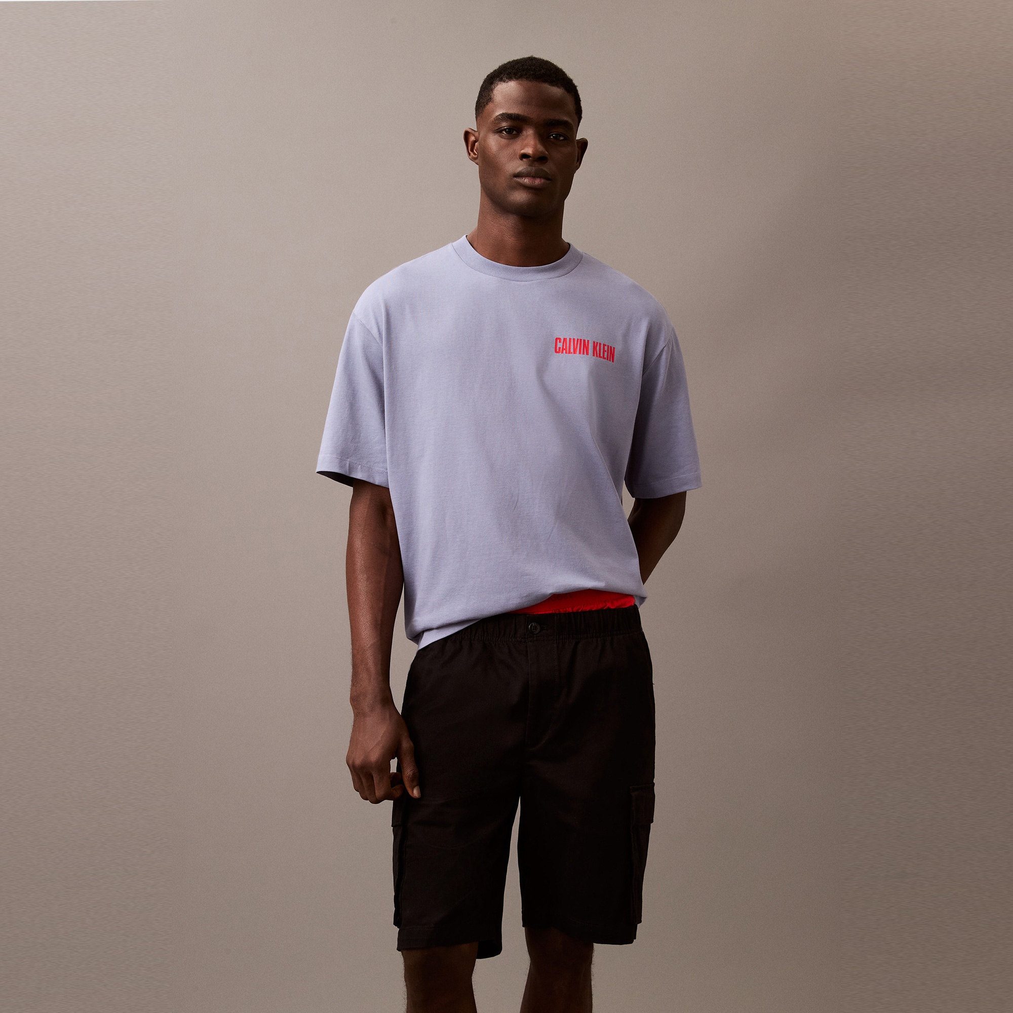 Calvin Klein 16S Relax Logo Erkek Mavi T-Shirt