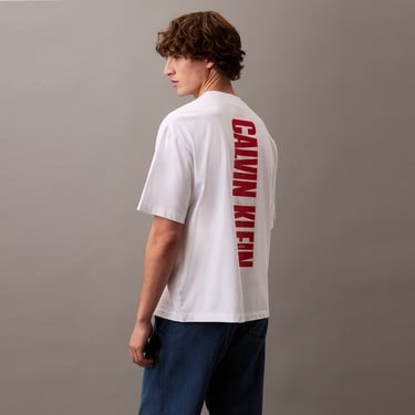  Calvin Klein Relax Vert Logo Erkek Beyaz T-Shirt