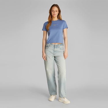  Calvin Klein Placed İnstitutional Baby Kadın Mavi T-Shirt