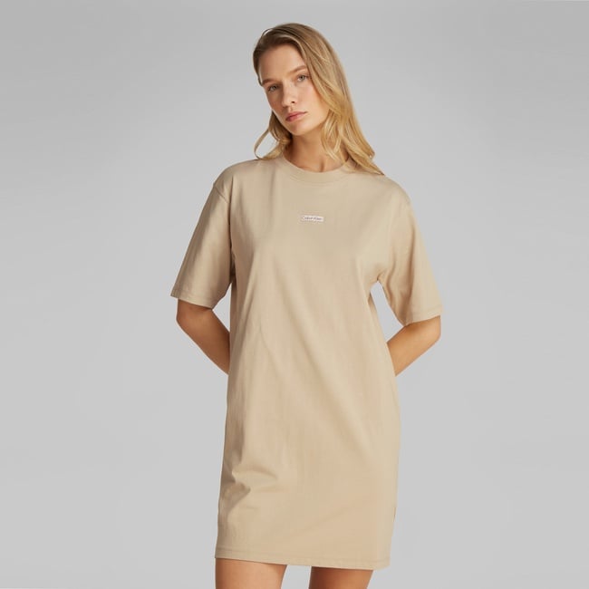  Calvin Klein Placed İnst Kadın Gri Elbise