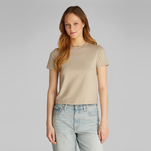  Calvin Klein Placed İnstitutional Baby Kadın Gri T-Shirt