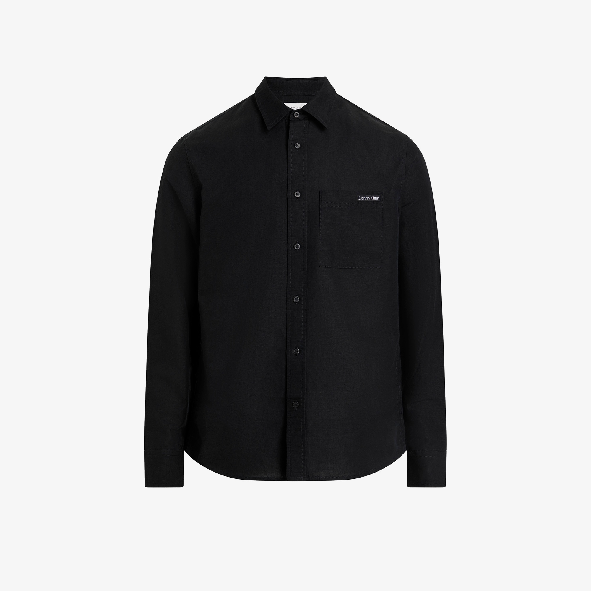Calvin Klein Linen Cotton Erkek Siyah Gömlek