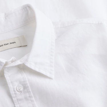  Calvin Klein Linen Cotton Erkek Beyaz Gömlek