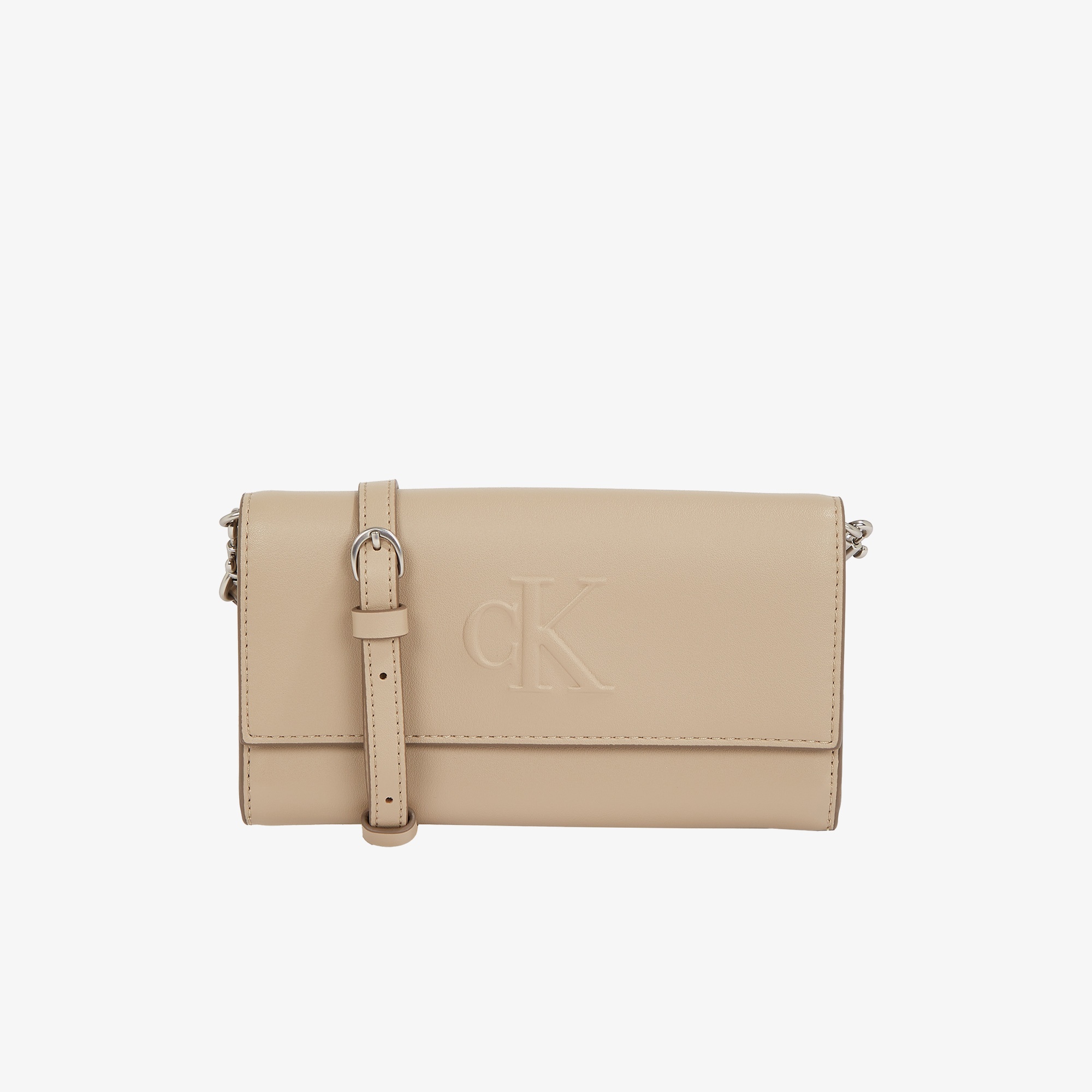 Calvin Klein Sculpted Long Fold Strap Kadın Bej Cüzdan