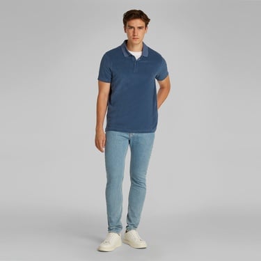  Calvin Klein Towelling Erkek Mavi Polo