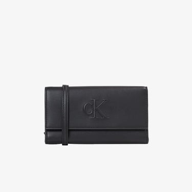  Calvin Klein Sculpted Long Fold Strap Kadın Siyah Cüzdan
