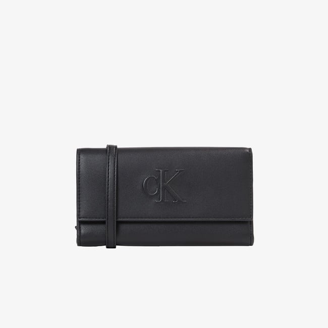  Calvin Klein Sculpted Long Fold Strap Kadın Siyah Cüzdan