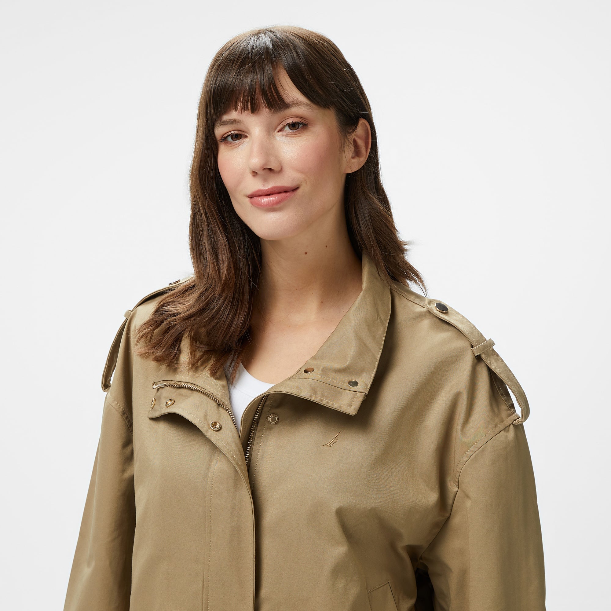 Nautica Kadın Kahverengi Regular Fit Dik Yaka Mont