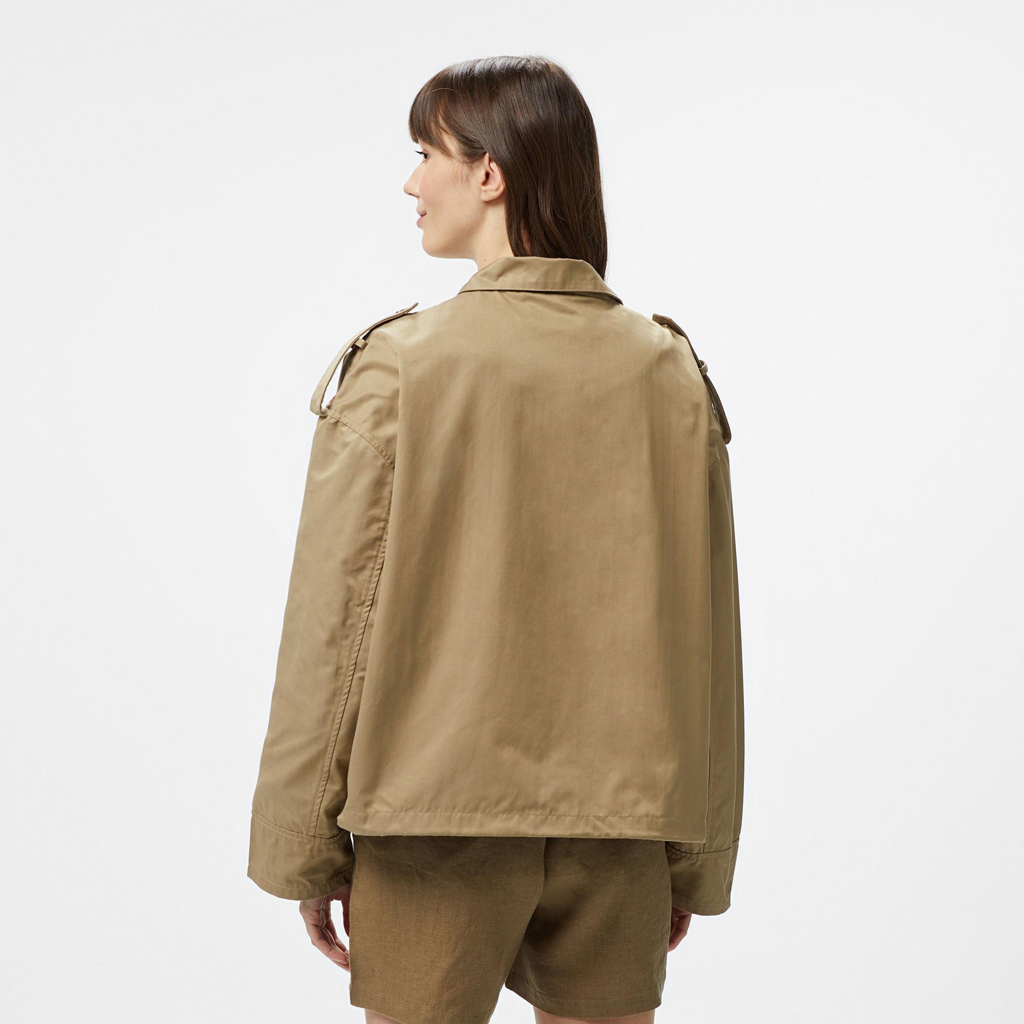 Nautica Kadın Kahverengi Regular Fit Dik Yaka Mont