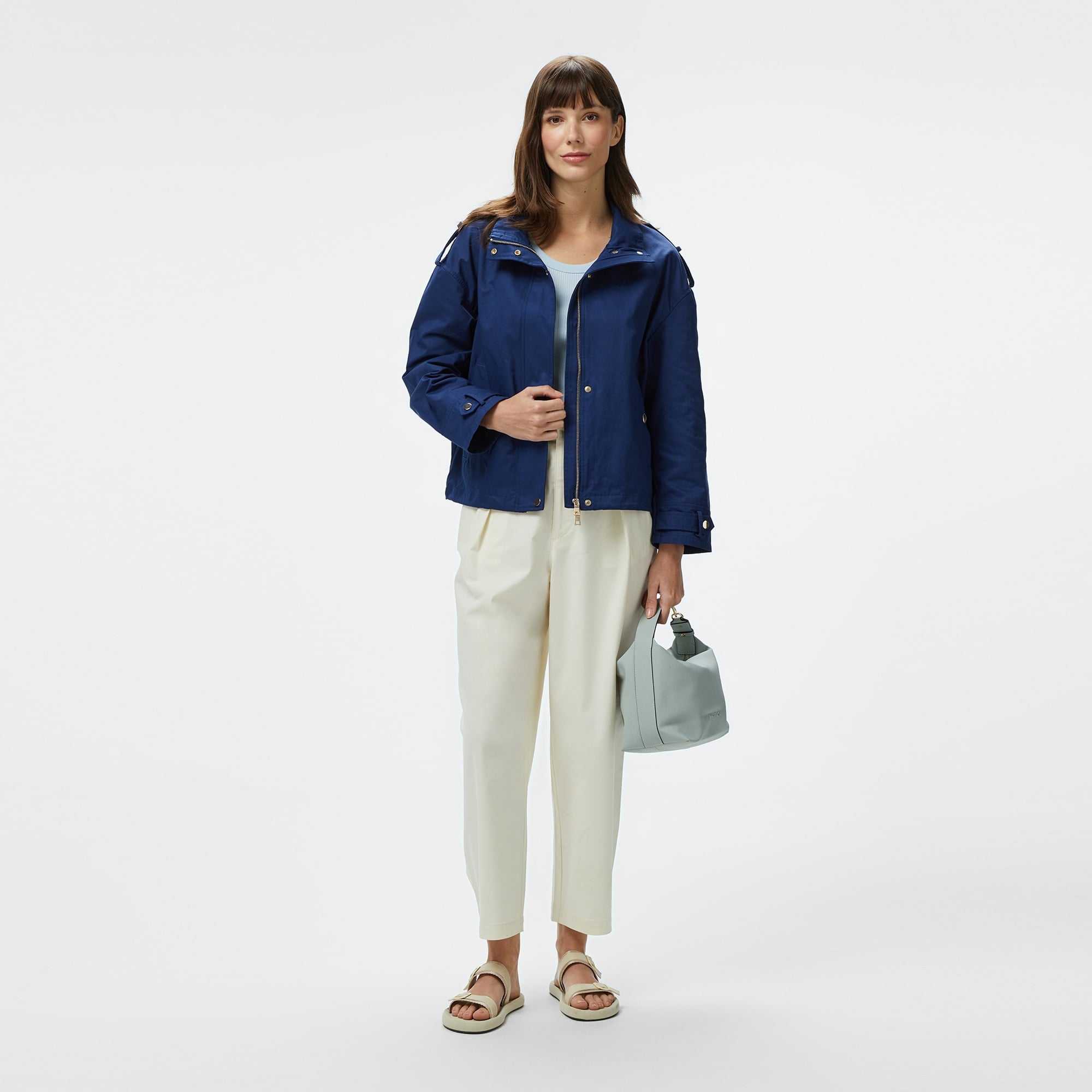 Nautica Kadın Lacivert Regular Fit Dik Yaka Mont