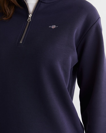  GANT Kadın Lacivert Relaxed Fit Yarım Fermuarlı Sweatshirt