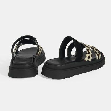  Kadın Leopar Süet Terlik