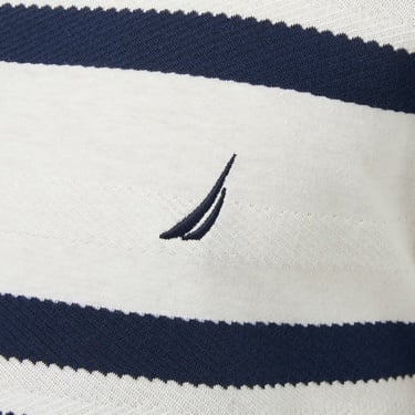  Nautica Erkek Krem Regular Fit Çizgili T-Shirt
