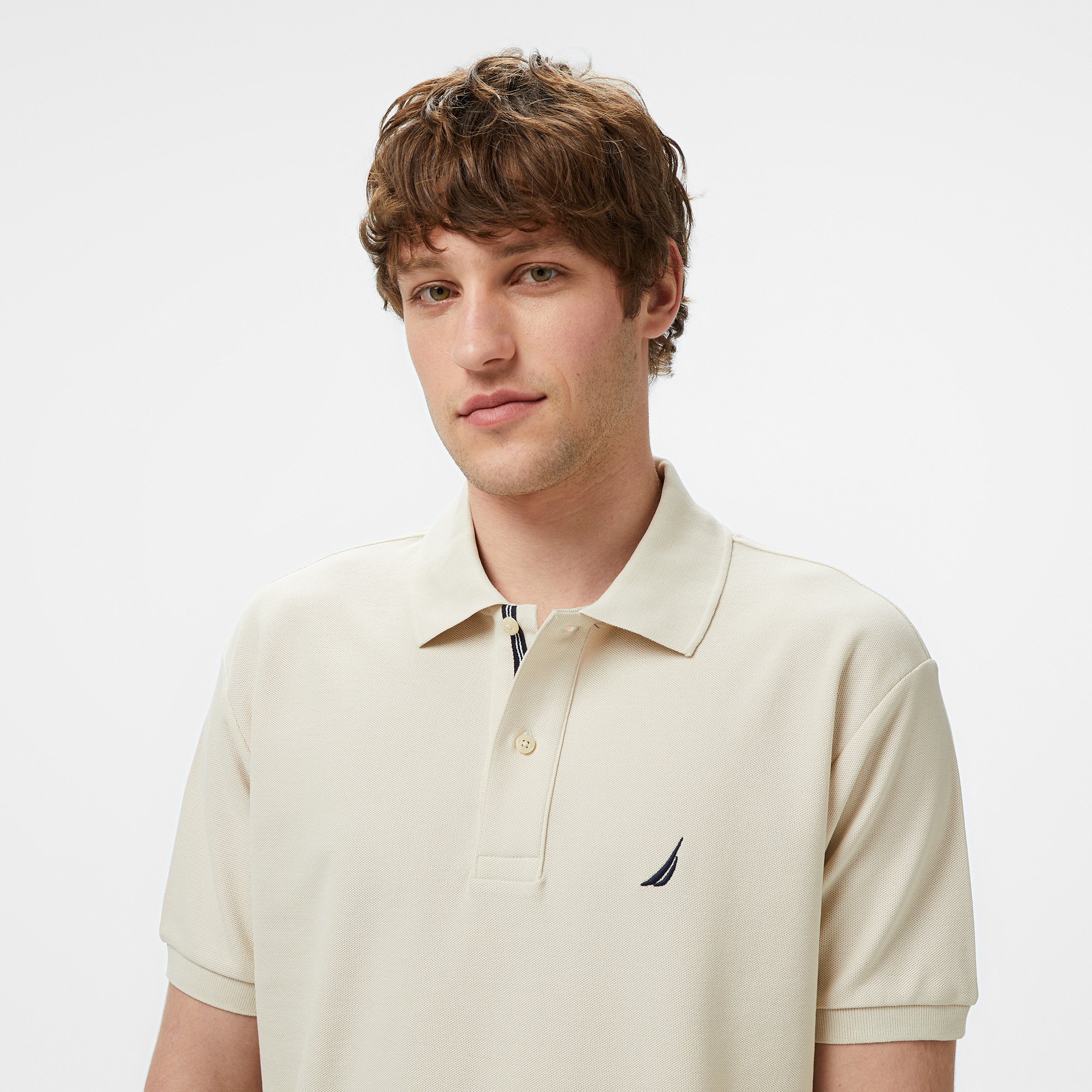 Nautica Erkek Bej Classic Fit Polo