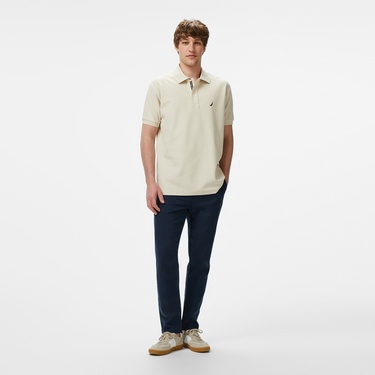  Nautica Erkek Bej Classic Fit Polo
