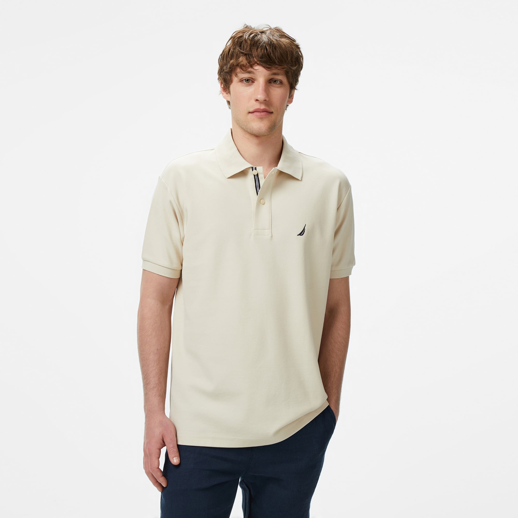 Nautica Erkek Bej Classic Fit Polo
