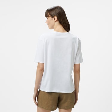  Nautica Kadın Beyaz Regular Fit Nakışlı T-Shirt