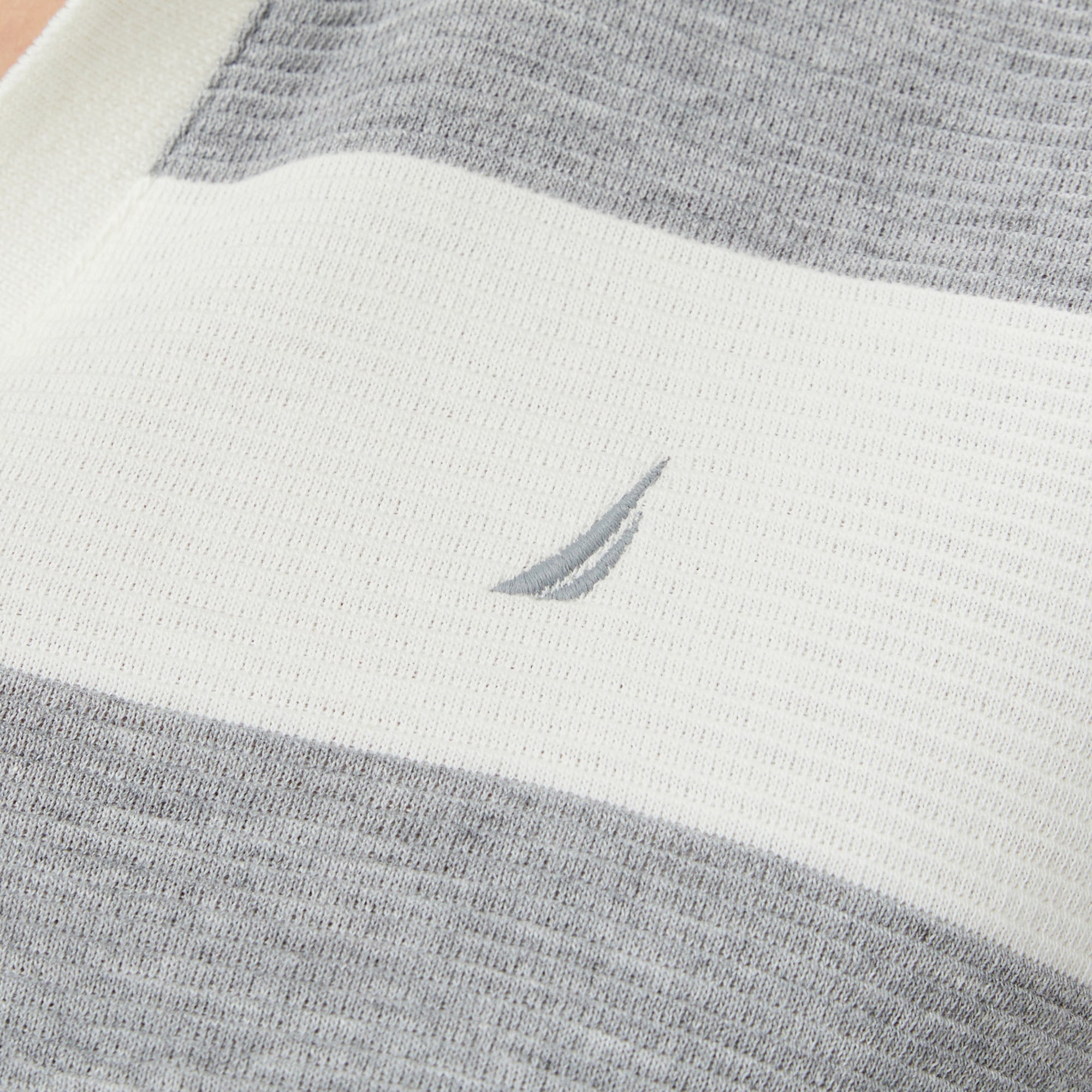 Nautica Kadın Gri Regular Fit Çizgili Polo Yaka T-Shirt